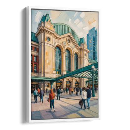 Toronto Union Station Side - White Canvas Wall Art