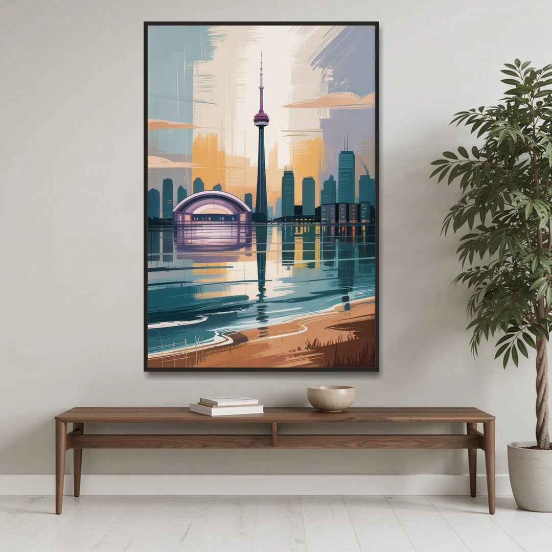 Toronto Waterfront - Black Framed Canvas Wall Art - Coffee Table - 40x60