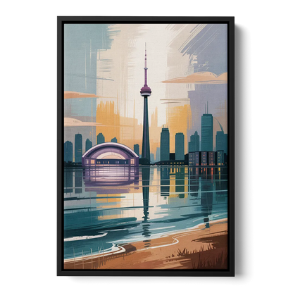 Toronto Waterfront Front - Black Canvas Wall Art