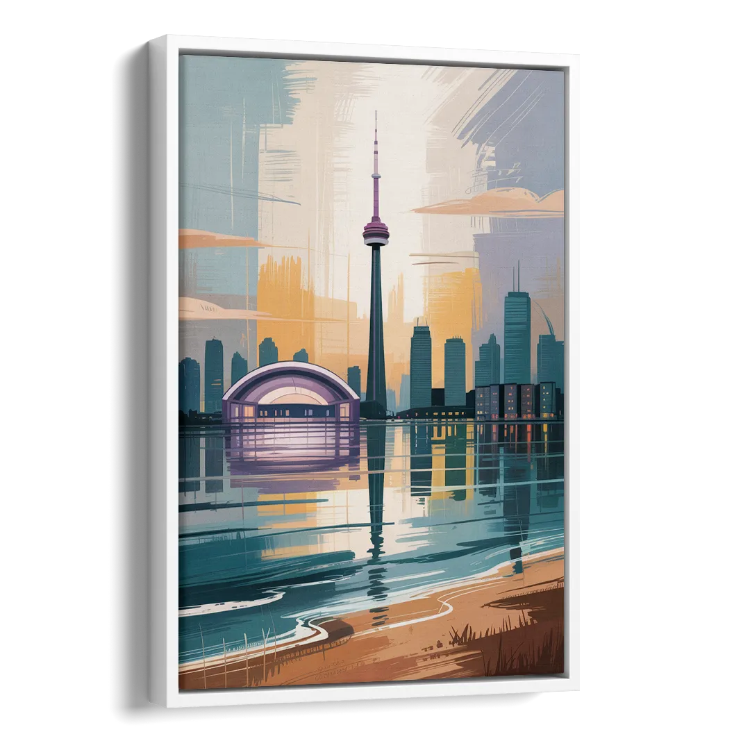 Toronto Waterfront Side - White Canvas Wall Art