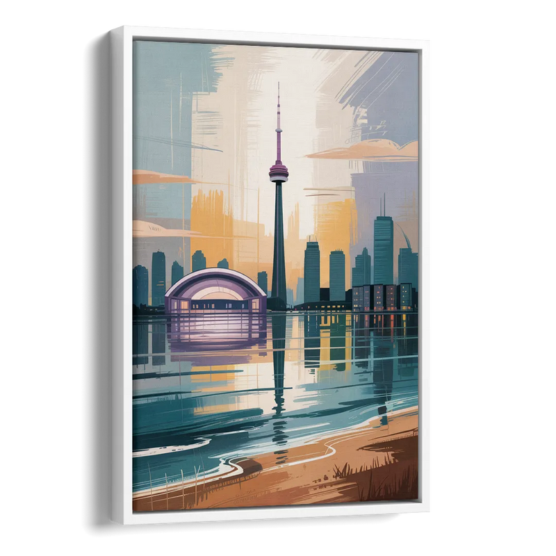 Toronto Waterfront Side - White Canvas Wall Art