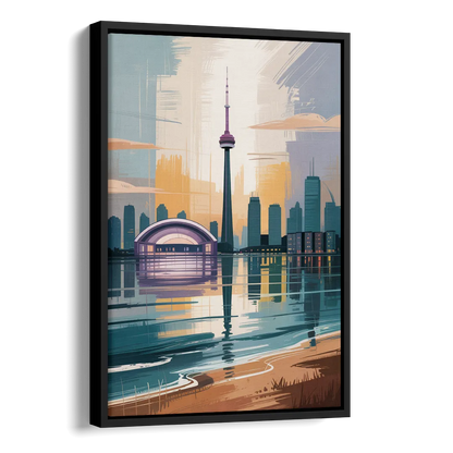 Toronto Waterfront Side - Black Canvas Wall Art