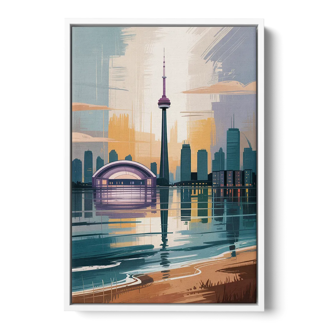 Toronto Waterfront Front - White Canvas Wall Art