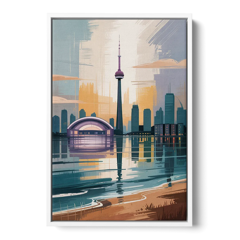 Toronto Waterfront Front - White Canvas Wall Art