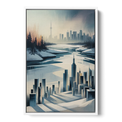 Toronto Winter Wonderland Front - White Canvas Wall Art