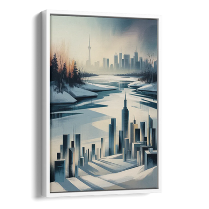 Toronto Winter Wonderland Side - White Canvas Wall Art