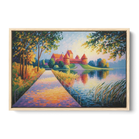 Trakai Castle - Oak Framed Canvas Wall Art - Front