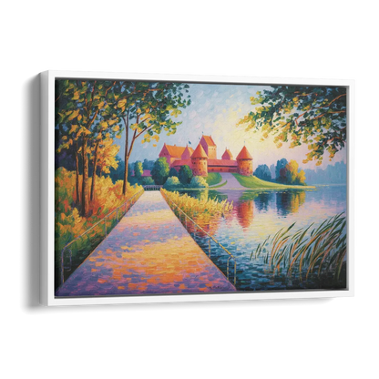 Trakai Castle Side - White Canvas Wall Art