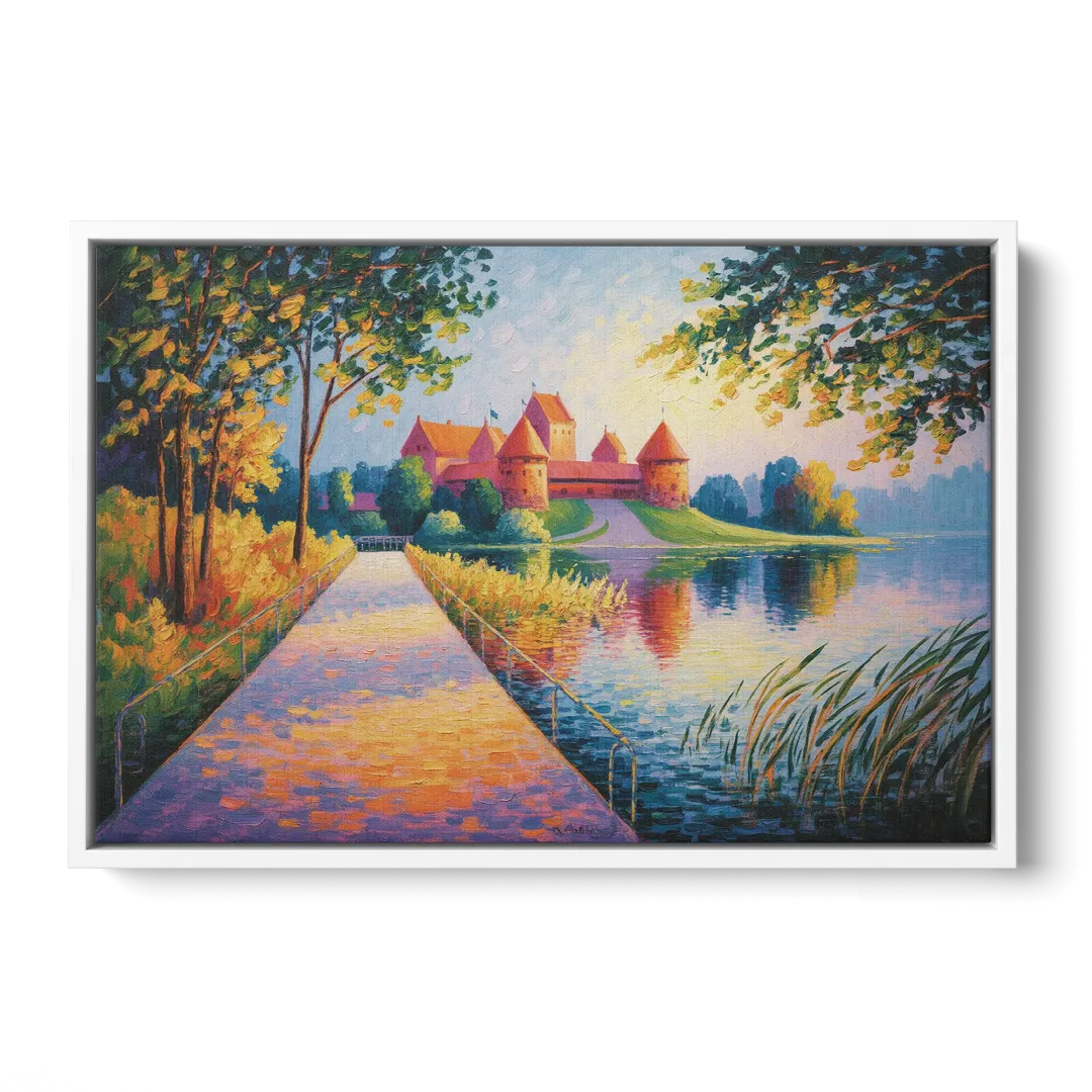Trakai Castle Front - White Canvas Wall Art