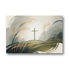 Tranquil Cross Minimalist Christian - Canvas Wall Art - Front