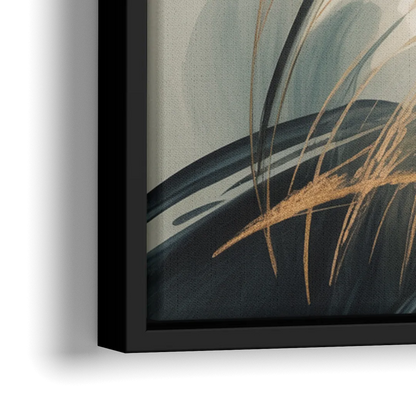 Tranquil Cross Minimalist Christian - Close-Up Black Frame Canvas