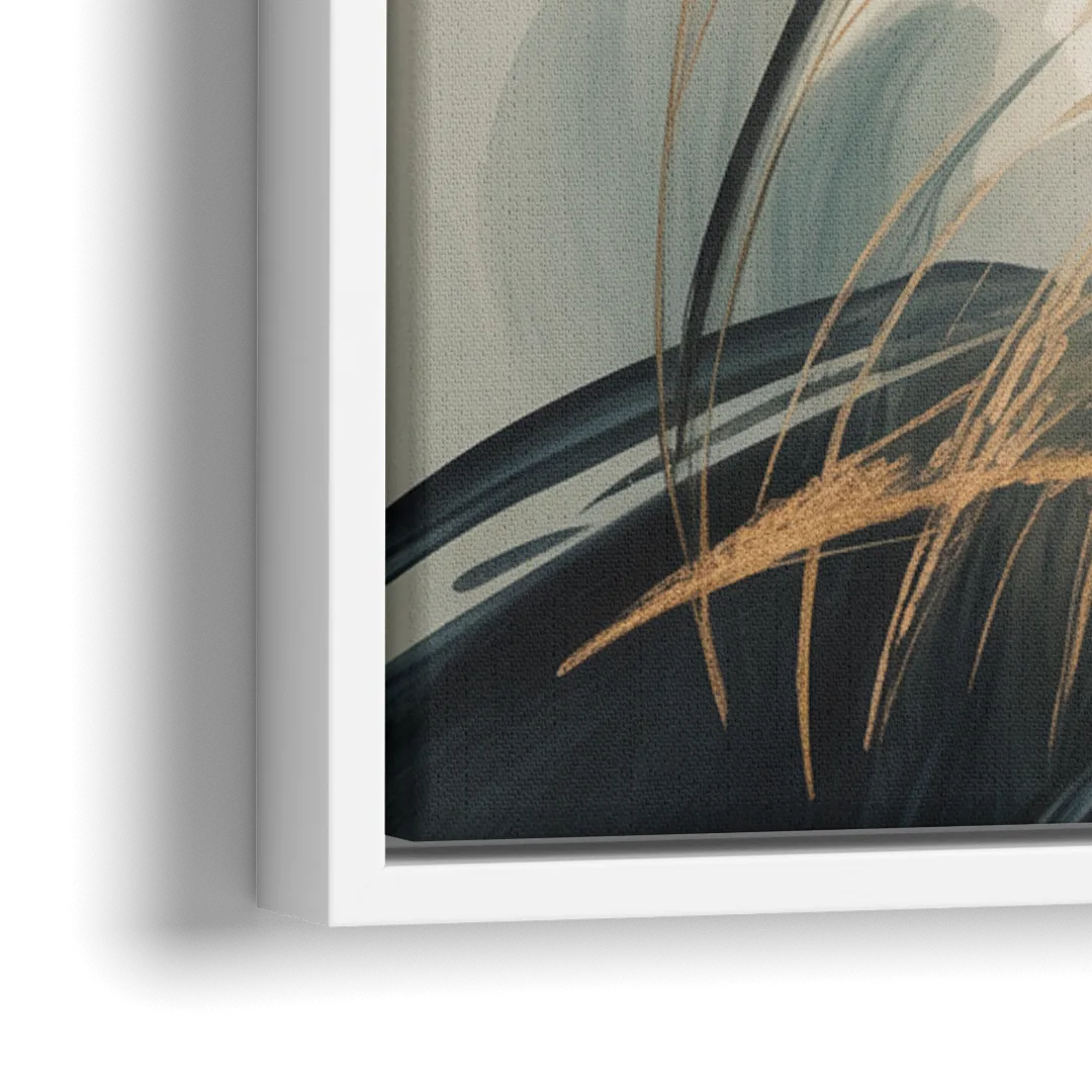 Tranquil Cross Minimalist Christian - Close-Up White Frame Canvas