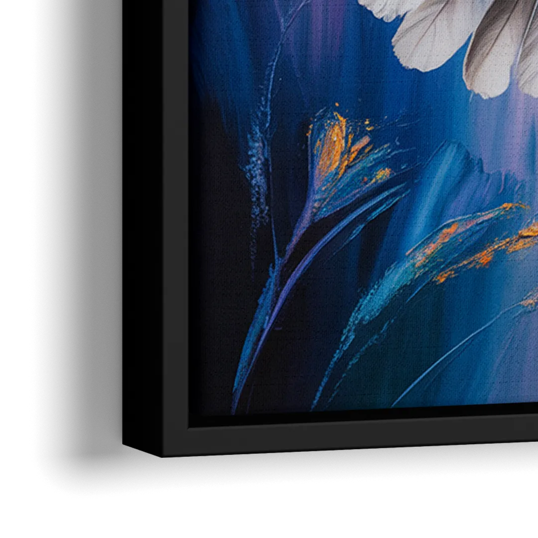 Tranquil Dove Peace - Close-Up Black Frame Canvas