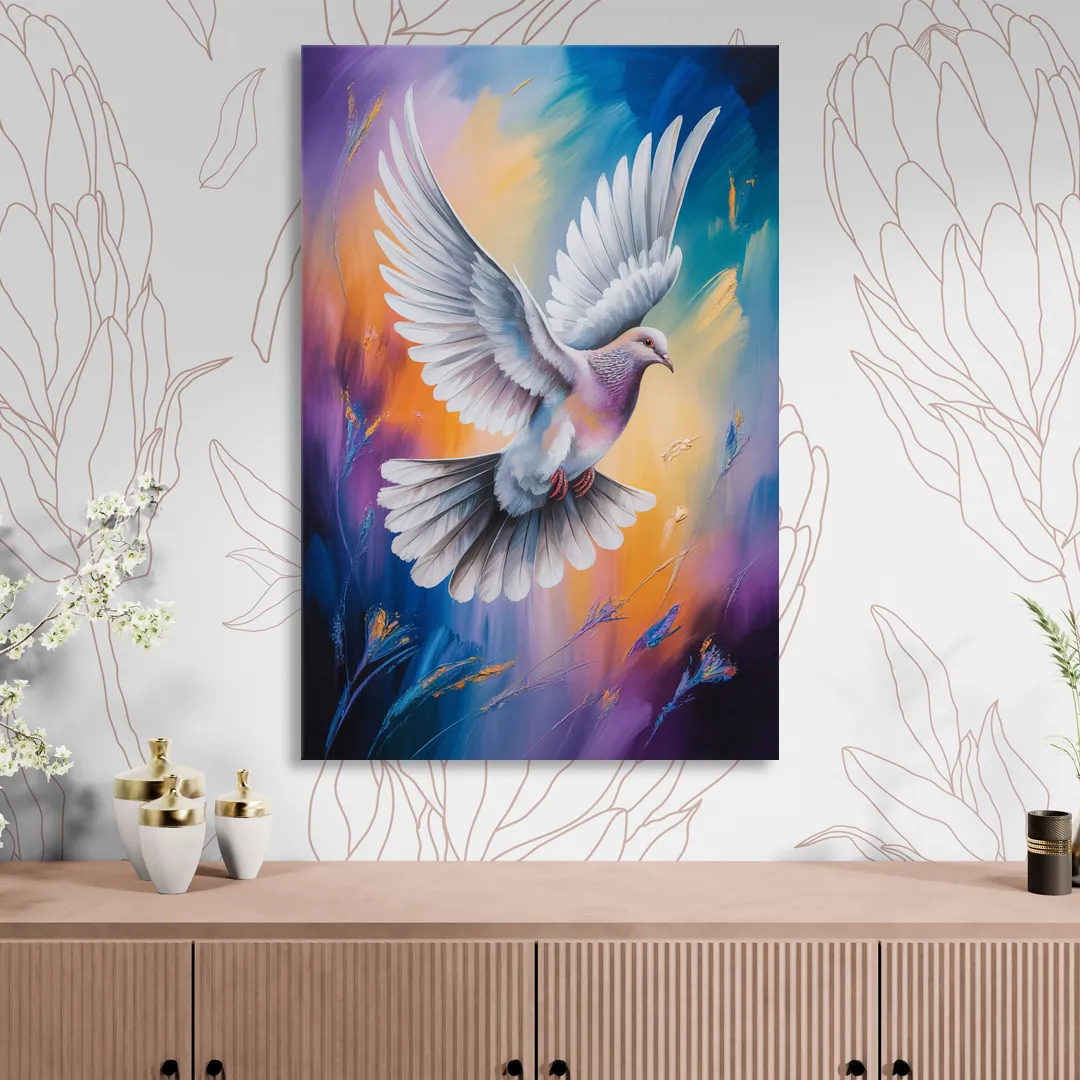 Tranquil Dove Peace Living Room - Canvas Wall Art