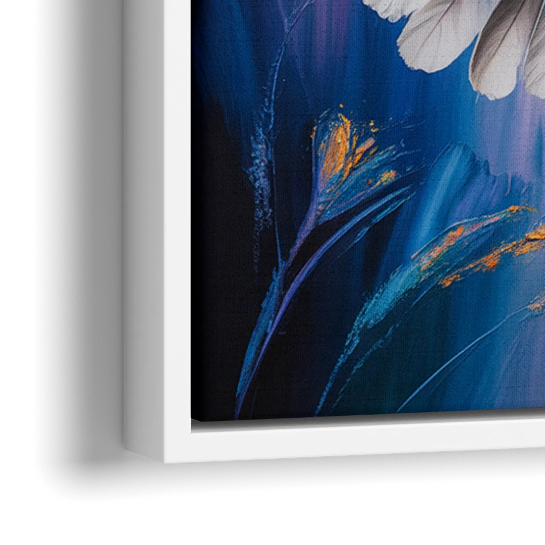 Tranquil Dove Peace - Close-Up White Frame Canvas
