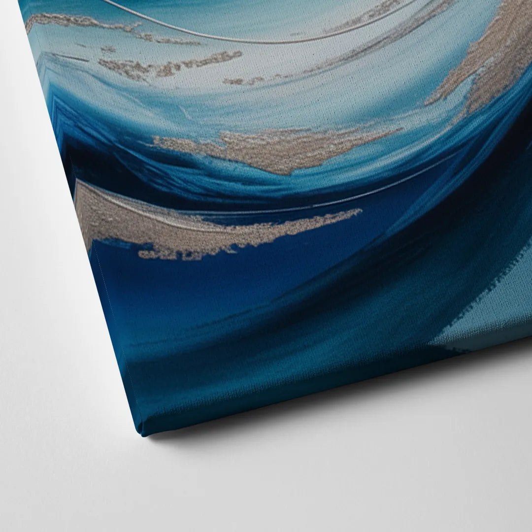Tranquil Oceanic Movement Blue Abstract Canvas Close Up