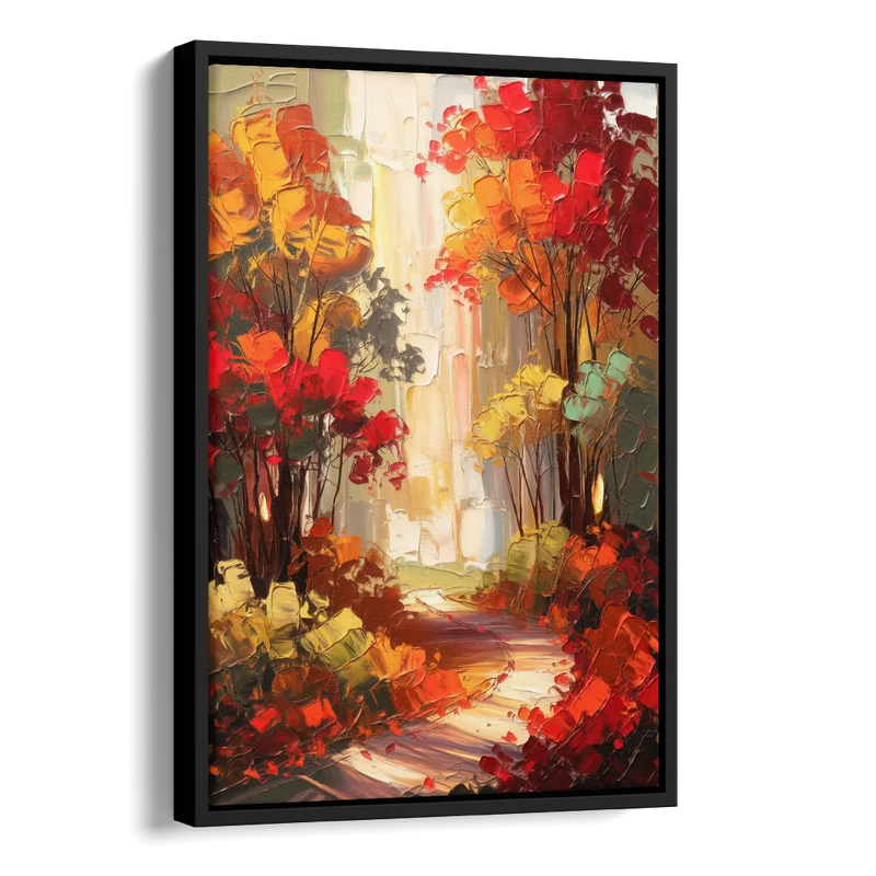 Traverse City Autumn Foliage Side - Black Canvas Wall Art