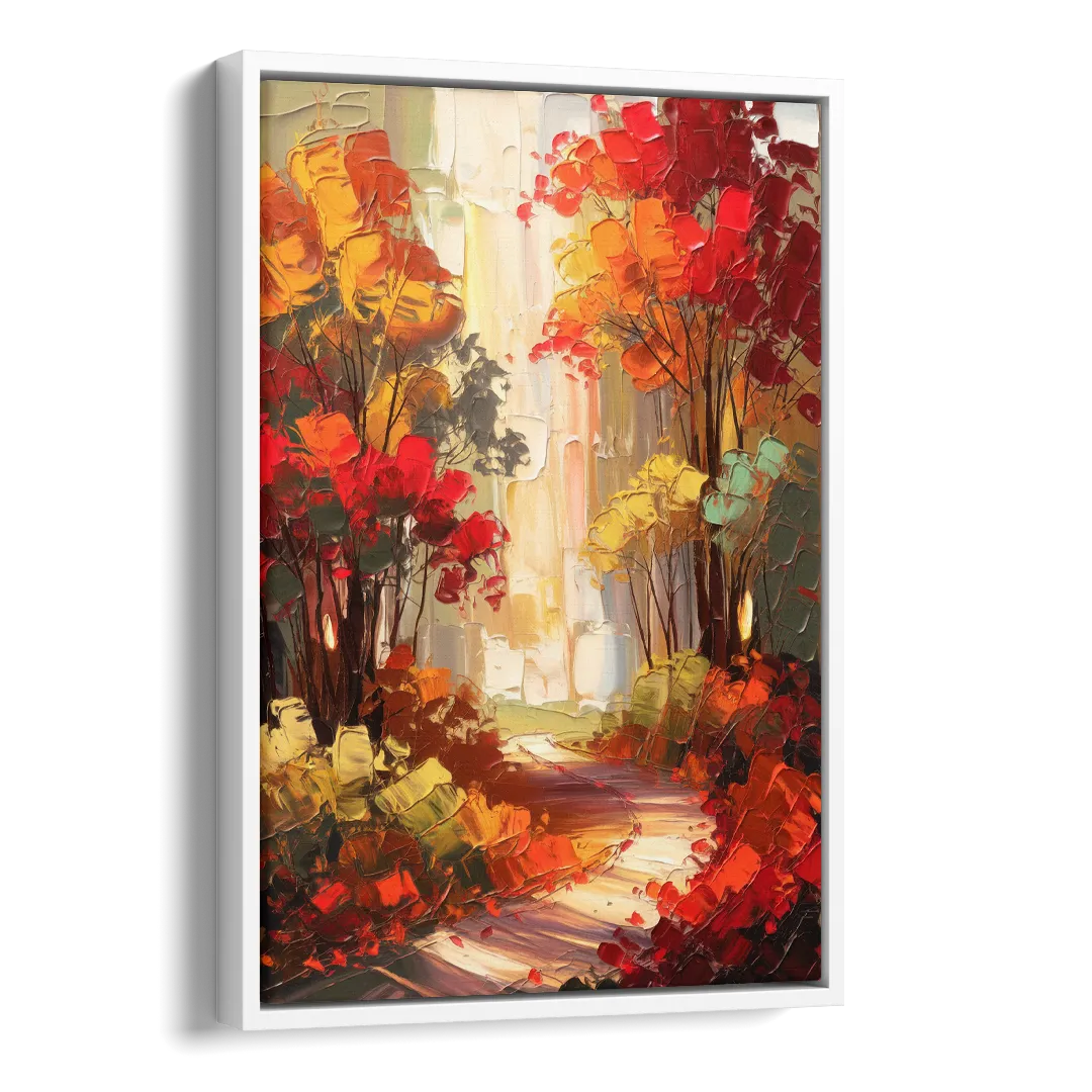 Traverse City Autumn Foliage Side - White Canvas Wall Art
