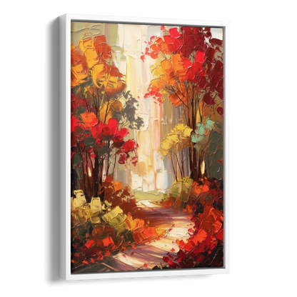 Traverse City Autumn Foliage Side - White Canvas Wall Art