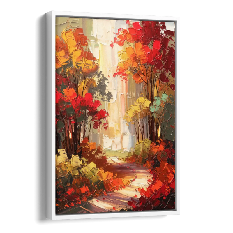 Traverse City Autumn Foliage Side - White Canvas Wall Art