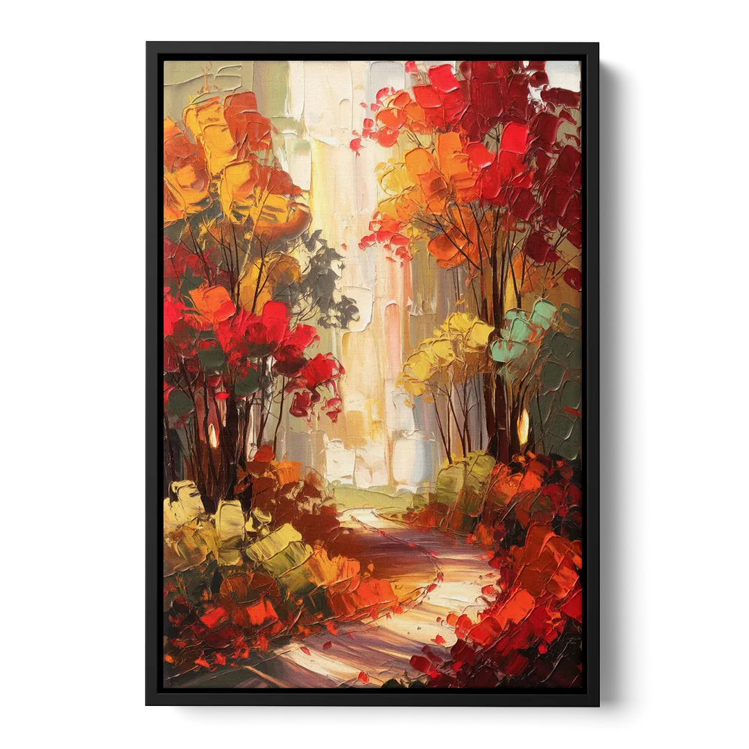 Traverse City Autumn Foliage Front - Black Canvas Wall Art