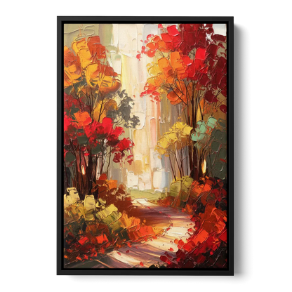 Traverse City Autumn Foliage Front - Black Canvas Wall Art
