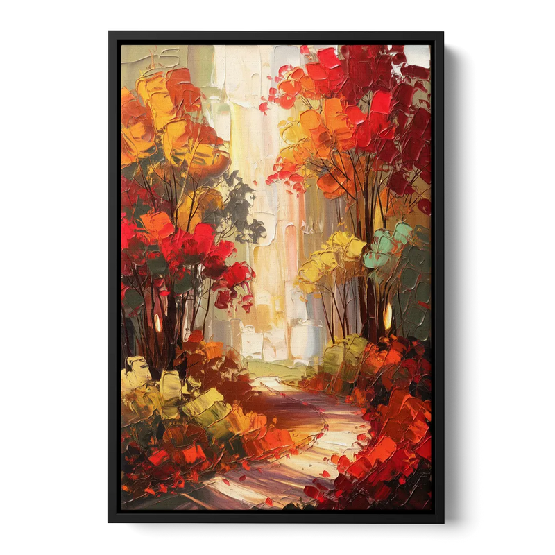 Traverse City Autumn Foliage Front - Black Canvas Wall Art