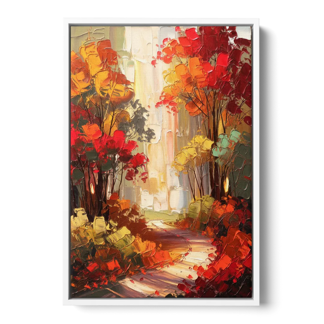 Traverse City Autumn Foliage Front - White Canvas Wall Art