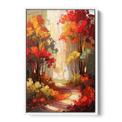 Traverse City Autumn Foliage Front - White Canvas Wall Art