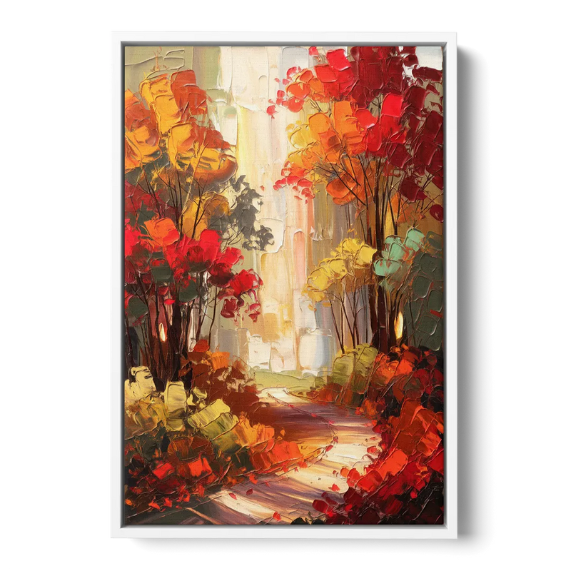 Traverse City Autumn Foliage Front - White Canvas Wall Art