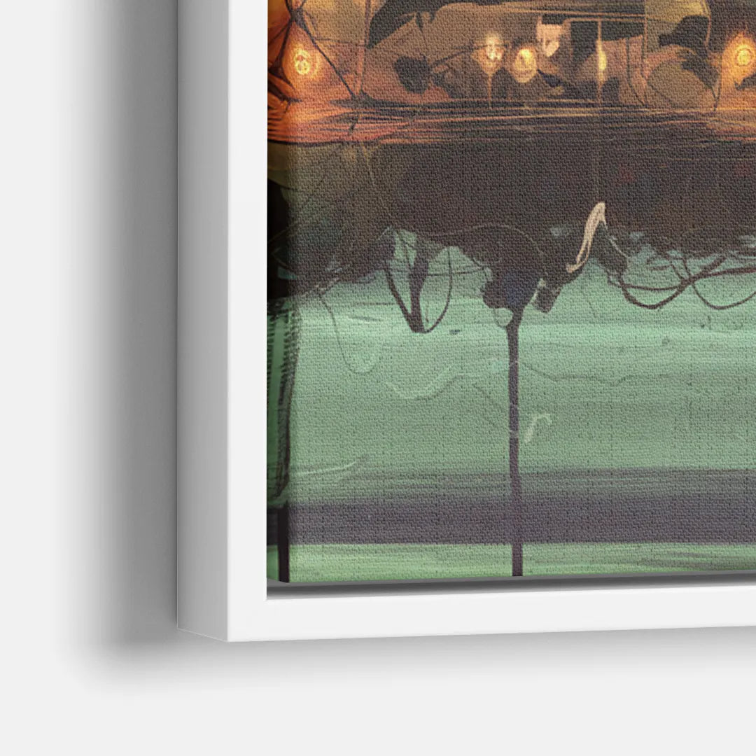 Traverse City Downtown Skyline - Close-Up White Frame Canvas