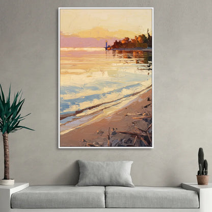 Traverse City Grand Traverse Bay Living Room - White Canvas Wall Art