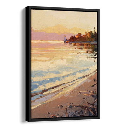 Traverse City Grand Traverse Bay Side - Black Canvas Wall Art