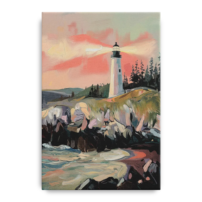 Traverse City Lighthouse View Front - Canvas Wall Art