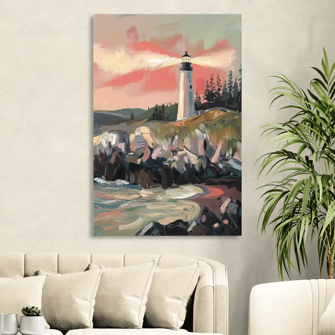 Traverse City Lighthouse View Living Room - Canvas Wall Art