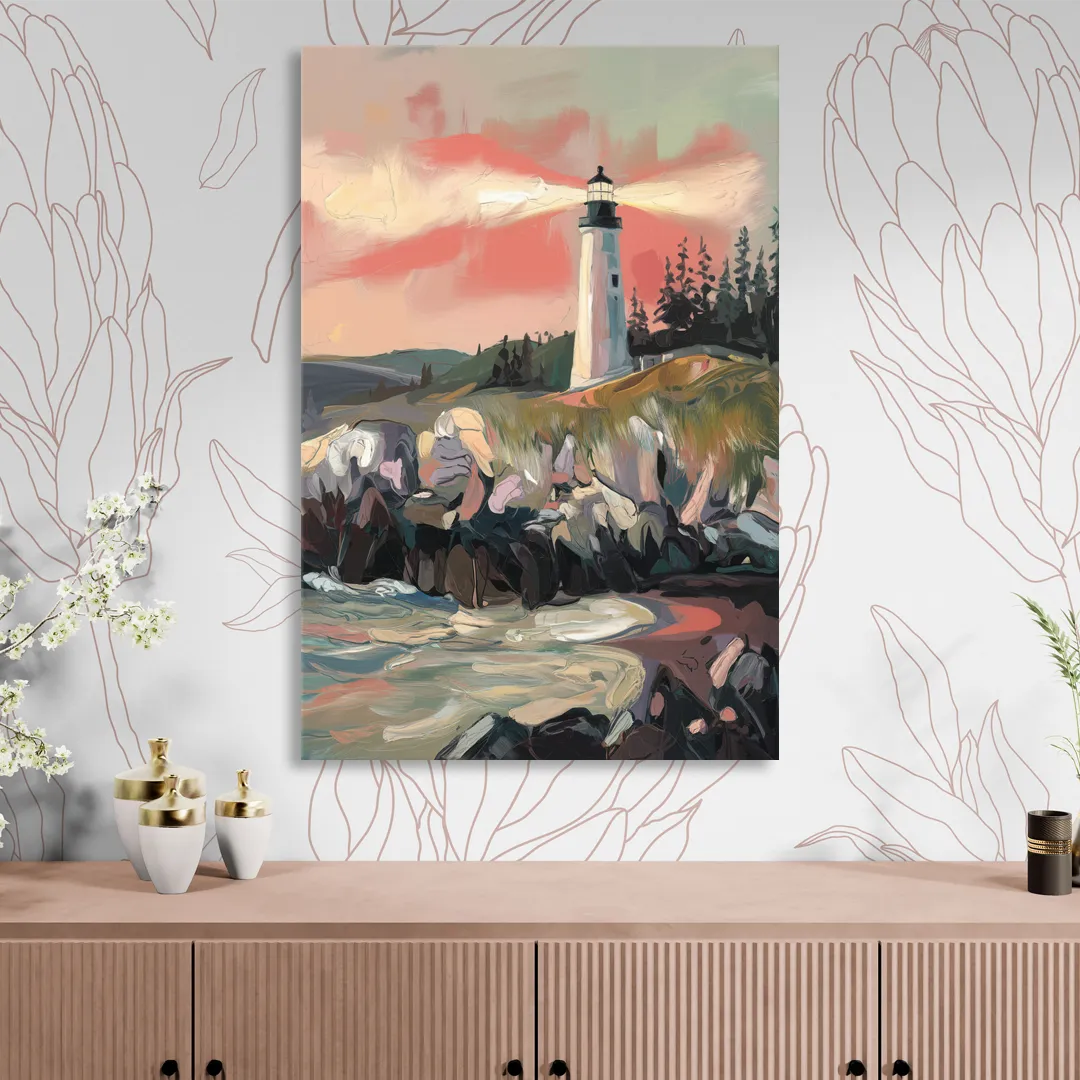 Traverse City Lighthouse View Sitting Room - Canvas Wall Art