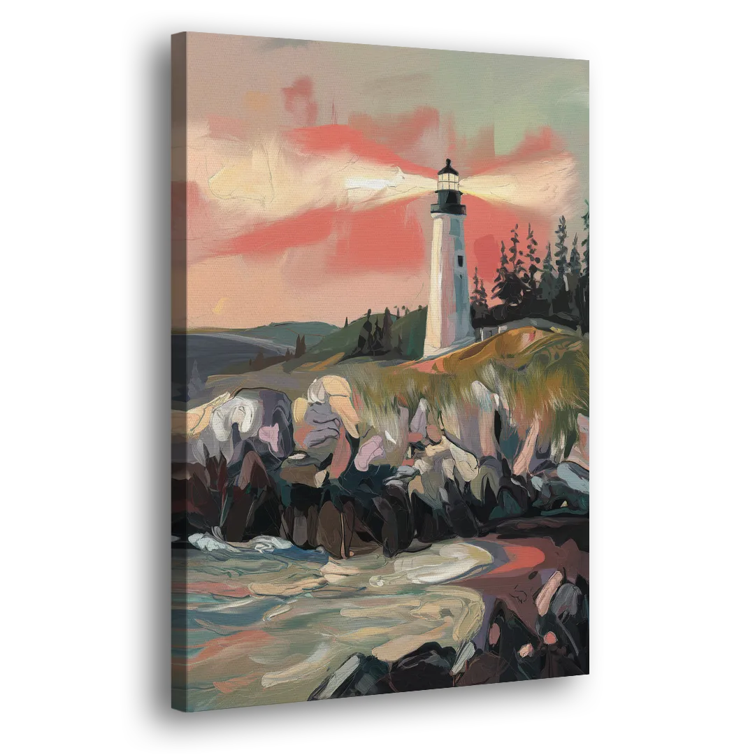 Traverse City Lighthouse View Side - Canvas Wall Art