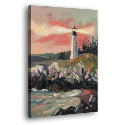 Traverse City Lighthouse View Side - Canvas Wall Art