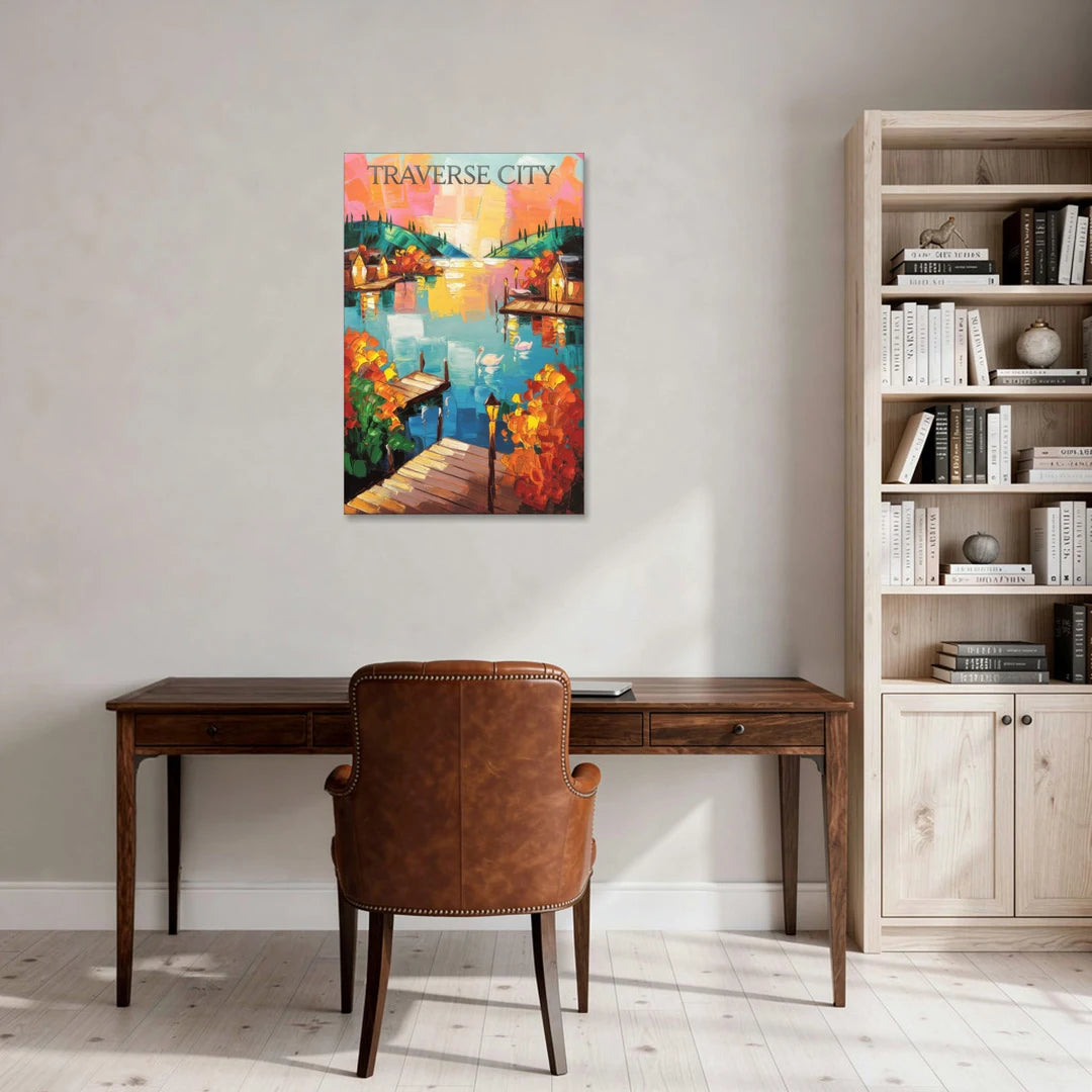 Traverse City Scenic Waterfront - Canvas Wall Art - Office - 24x36
