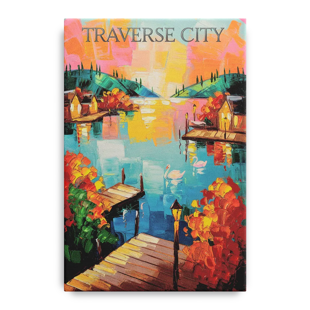 Traverse City Scenic Waterfront Front - Canvas Wall Art