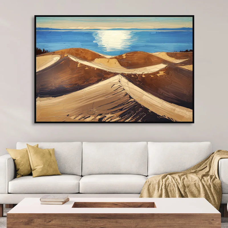 Traverse City Sleeping Bear Dunes Living Room - Black Canvas Wall Art