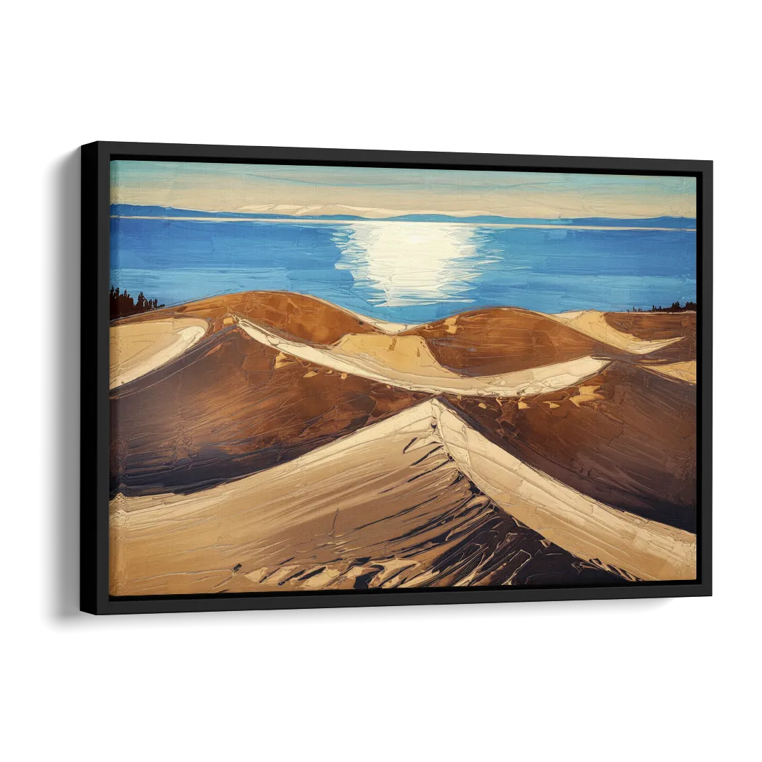 Traverse City Sleeping Bear Dunes Side - Black Canvas Wall Art