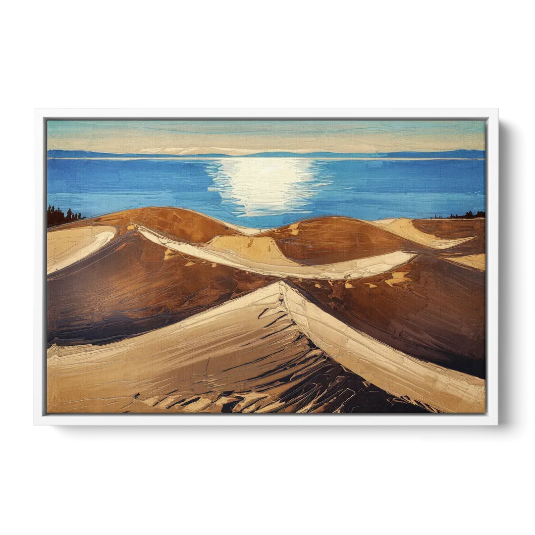 Traverse City Sleeping Bear Dunes Front - White Canvas Wall Art