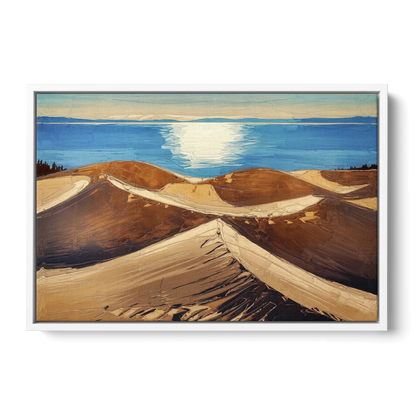 Traverse City Sleeping Bear Dunes Front - White Canvas Wall Art