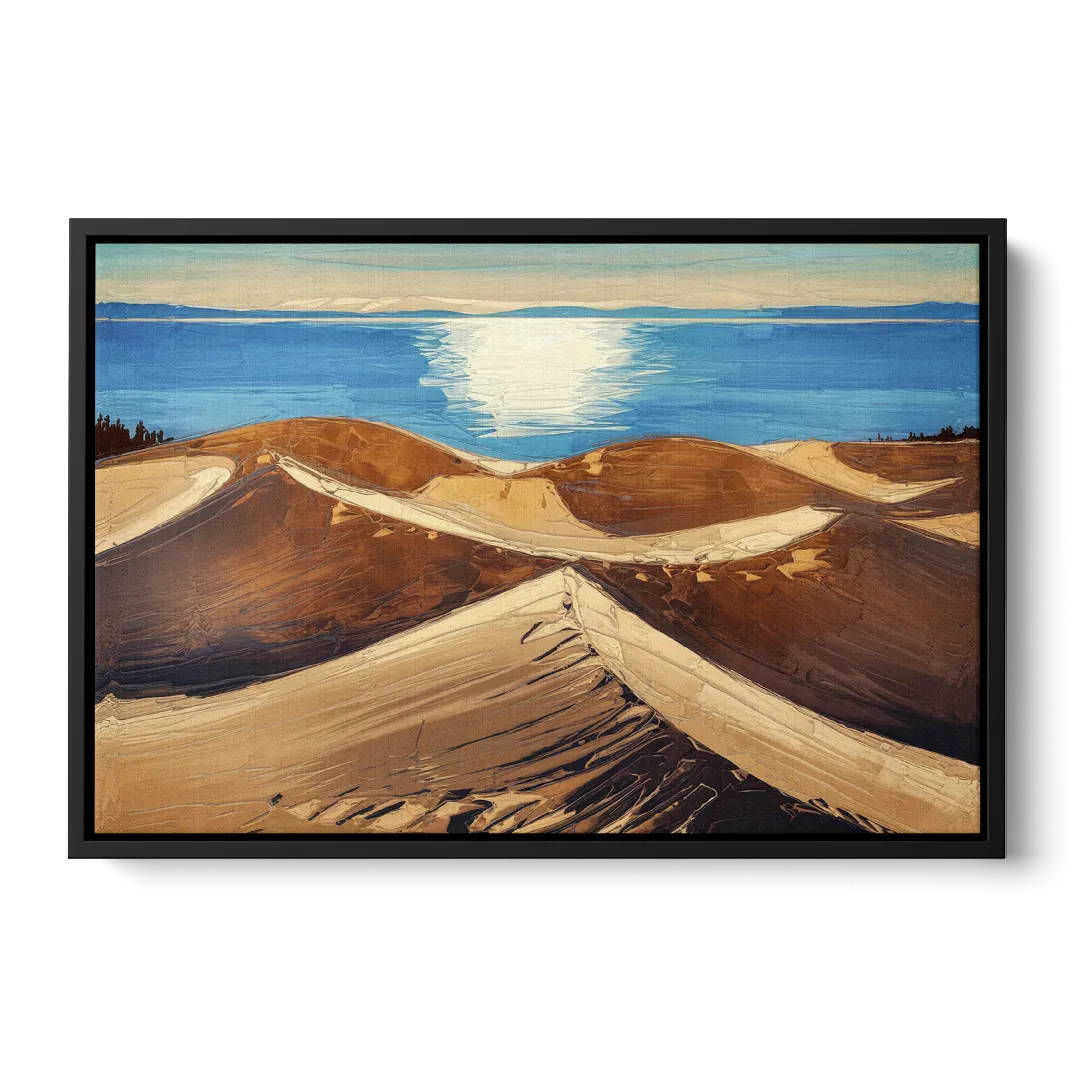 Traverse City Sleeping Bear Dunes Front - Black Canvas Wall Art