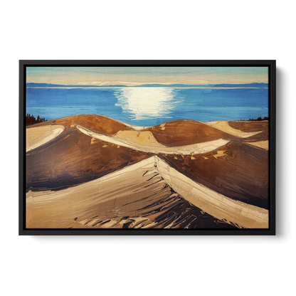 Traverse City Sleeping Bear Dunes Front - Black Canvas Wall Art