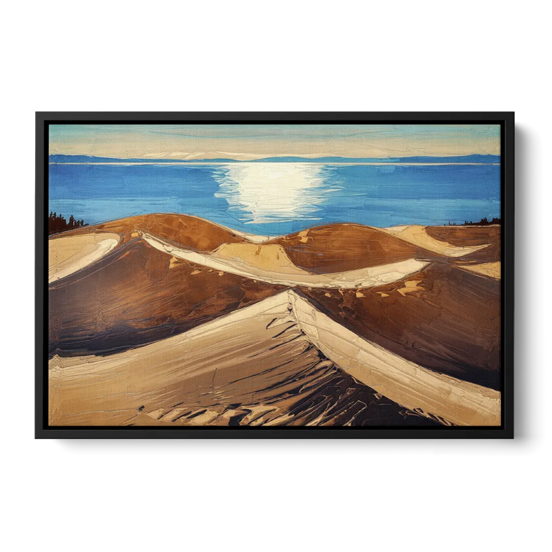 Traverse City Sleeping Bear Dunes Front - Black Canvas Wall Art