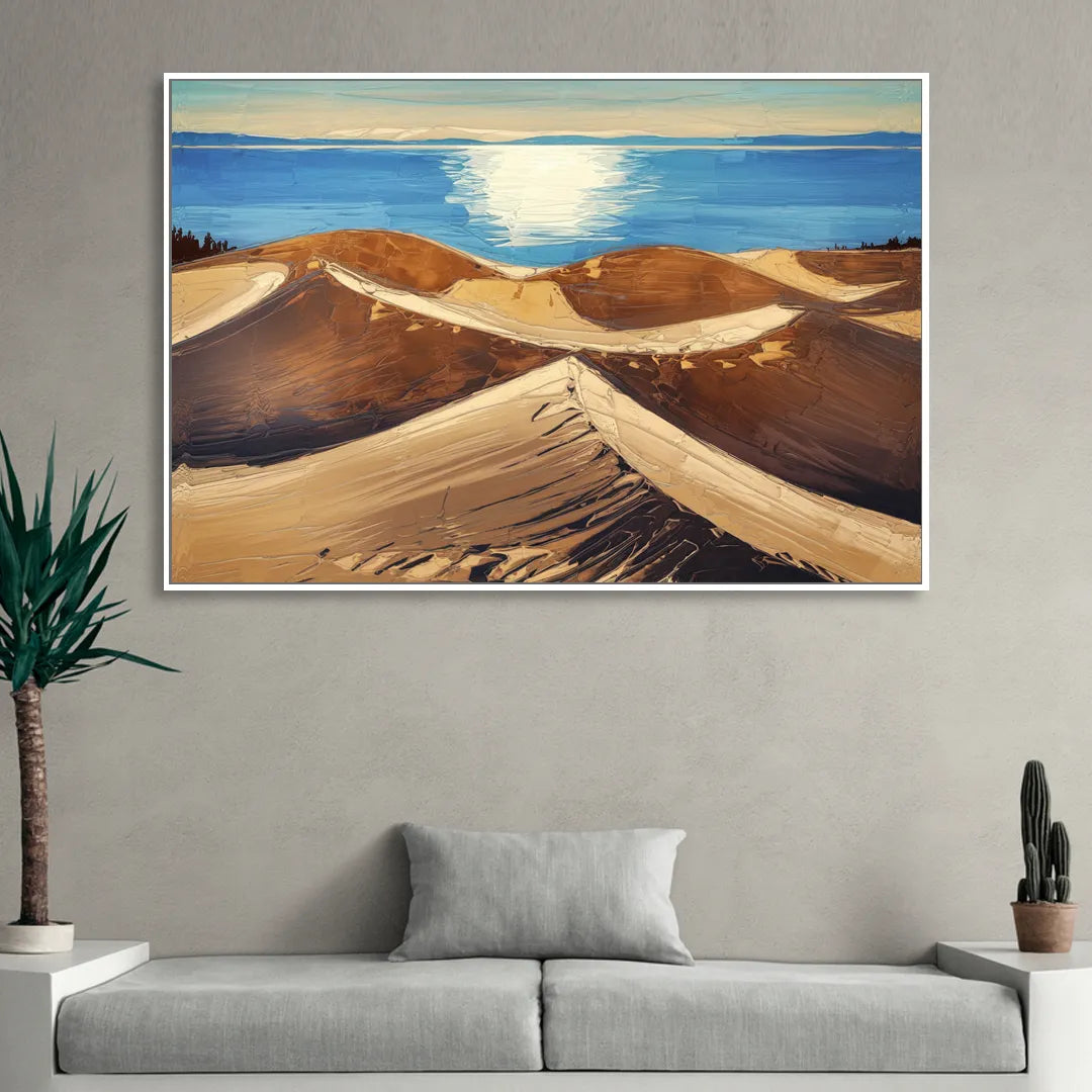 Traverse City Sleeping Bear Dunes Living Room - White Canvas Wall Art