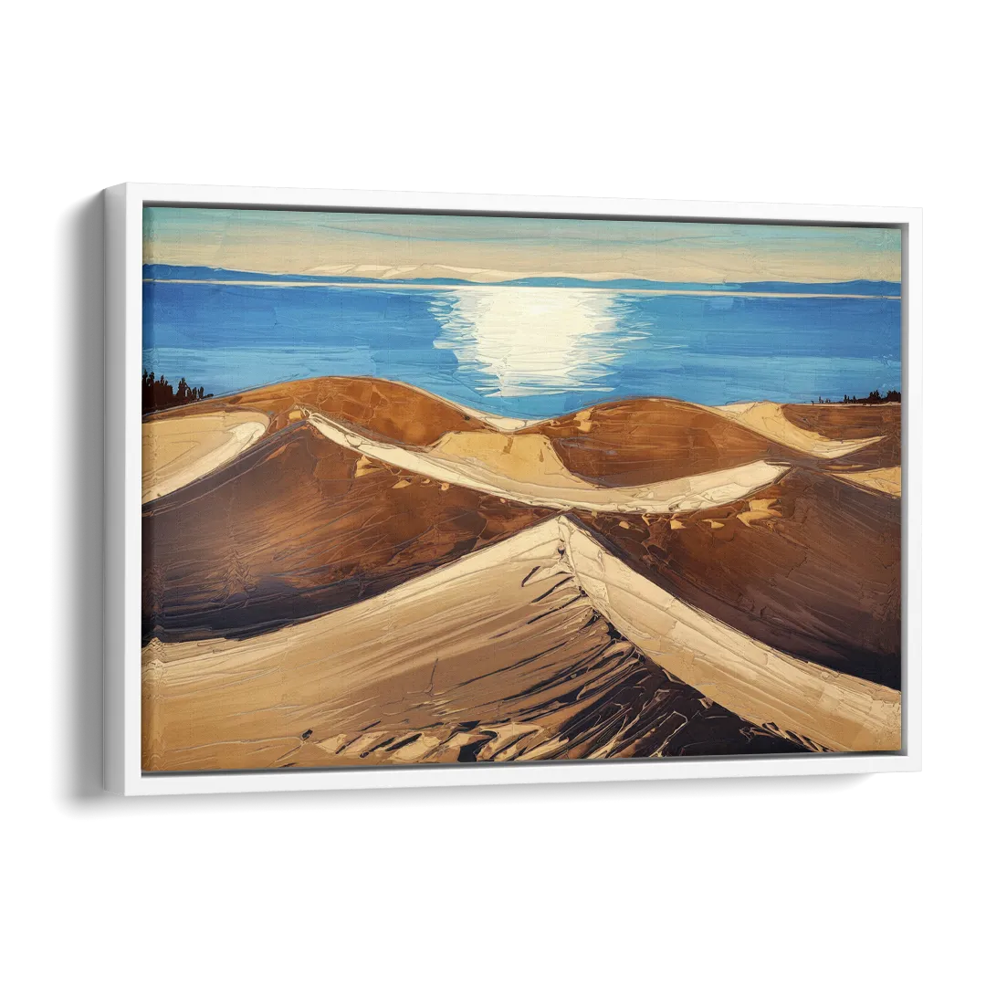 Traverse City Sleeping Bear Dunes Side - White Canvas Wall Art