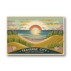 Traverse City Sunset Over Lake Michigan - Canvas Wall Art - Front